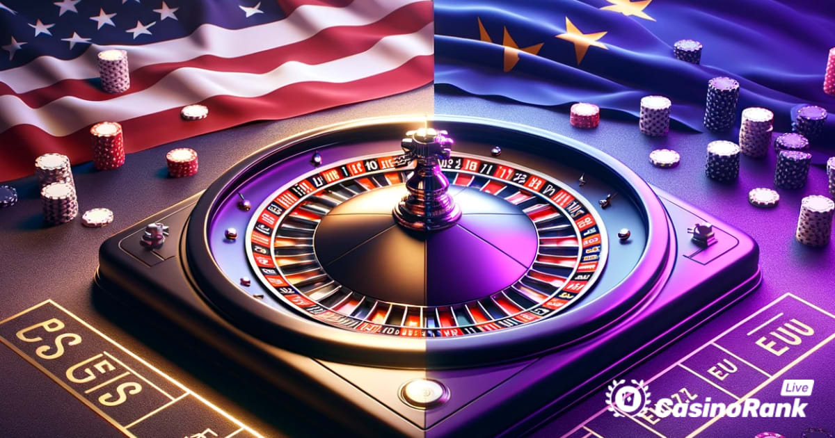 Výber americkej alebo európskej rulety v kasíne so živým krupiérom